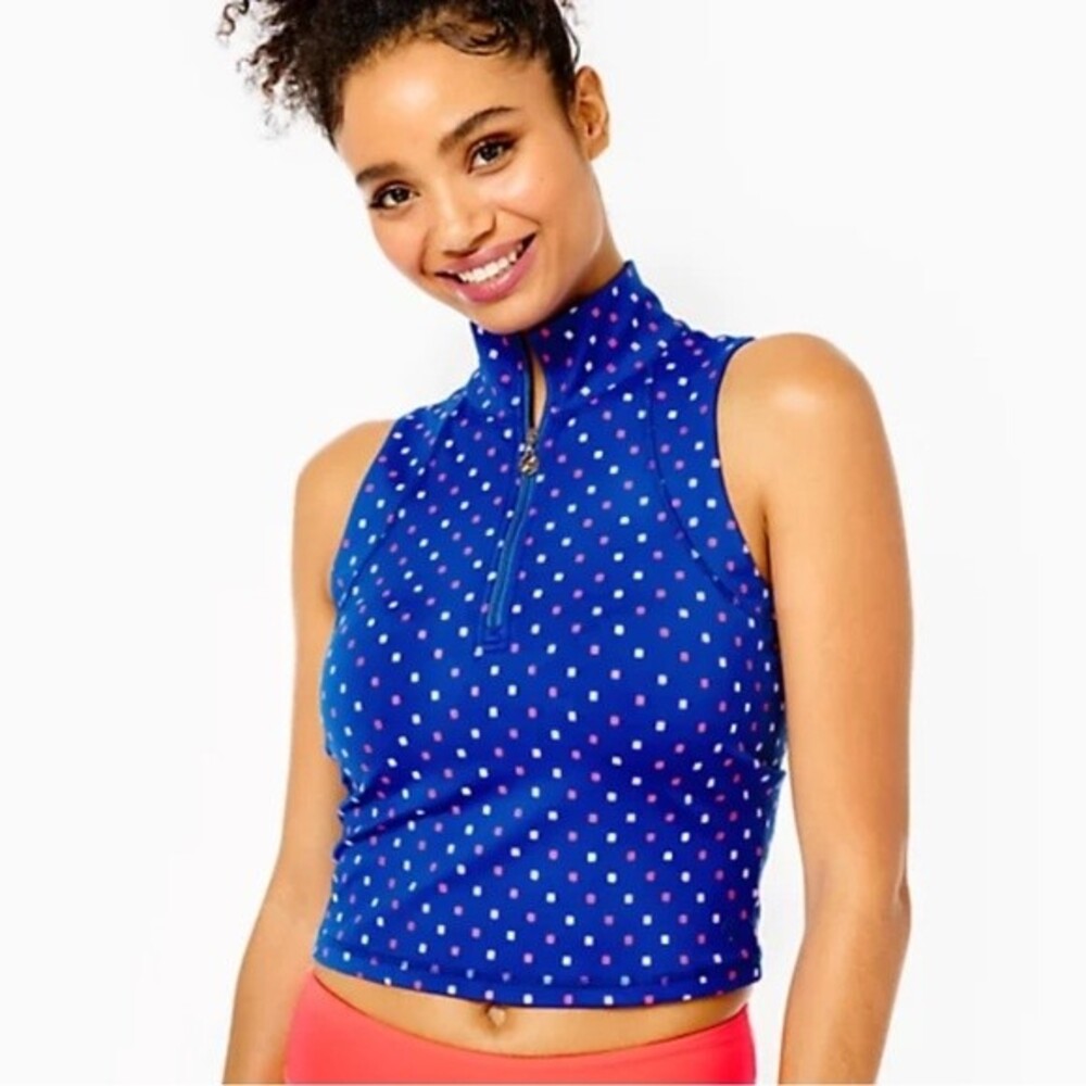 Lilly Pulitzer Luxletic Callie Sleeveless Half Zip Athletic Top sz XL NWT